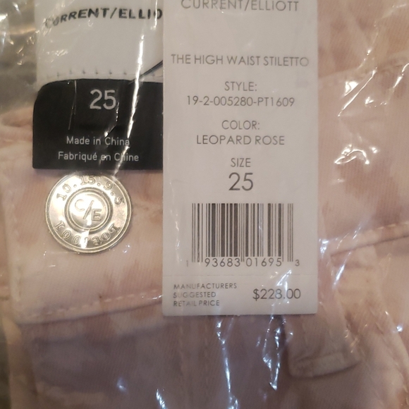 Current/Elliott leopard rose Stiletto Jean - Picture 6 of 6